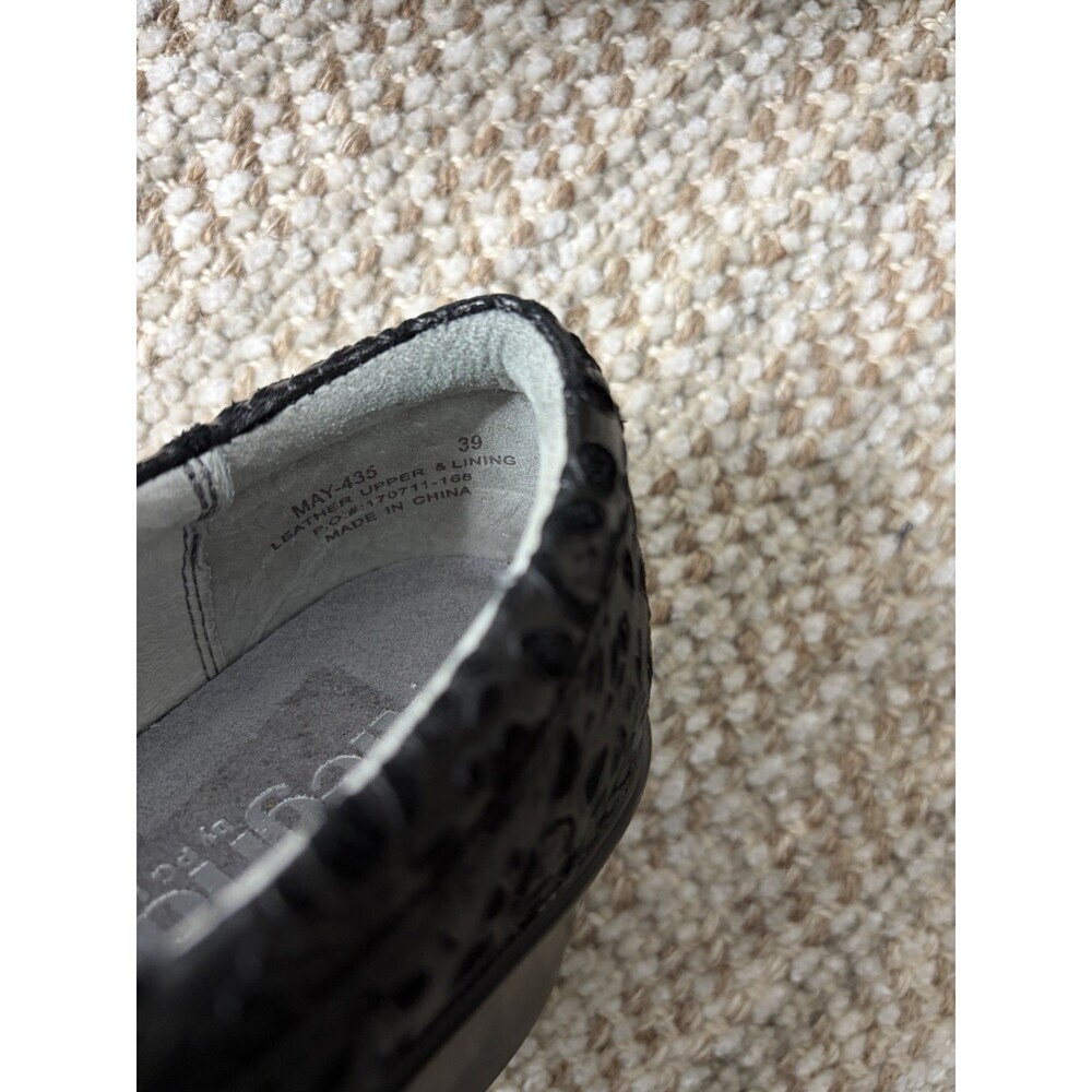 Alegria 39 Mary Jane Clogs 8.5 Black Embossed Rose Leather Wedge - Picture 8 of 8